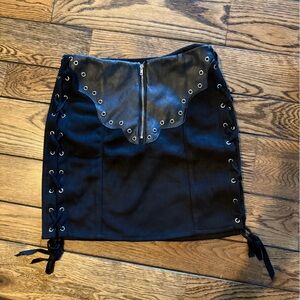 Nasty Gal Black Faux Suede Mini Skirt